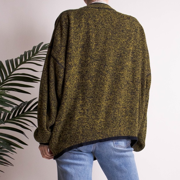 ❌SOLD❌Vintage 80s green knit oversized cardigan - Picture 7 of 8